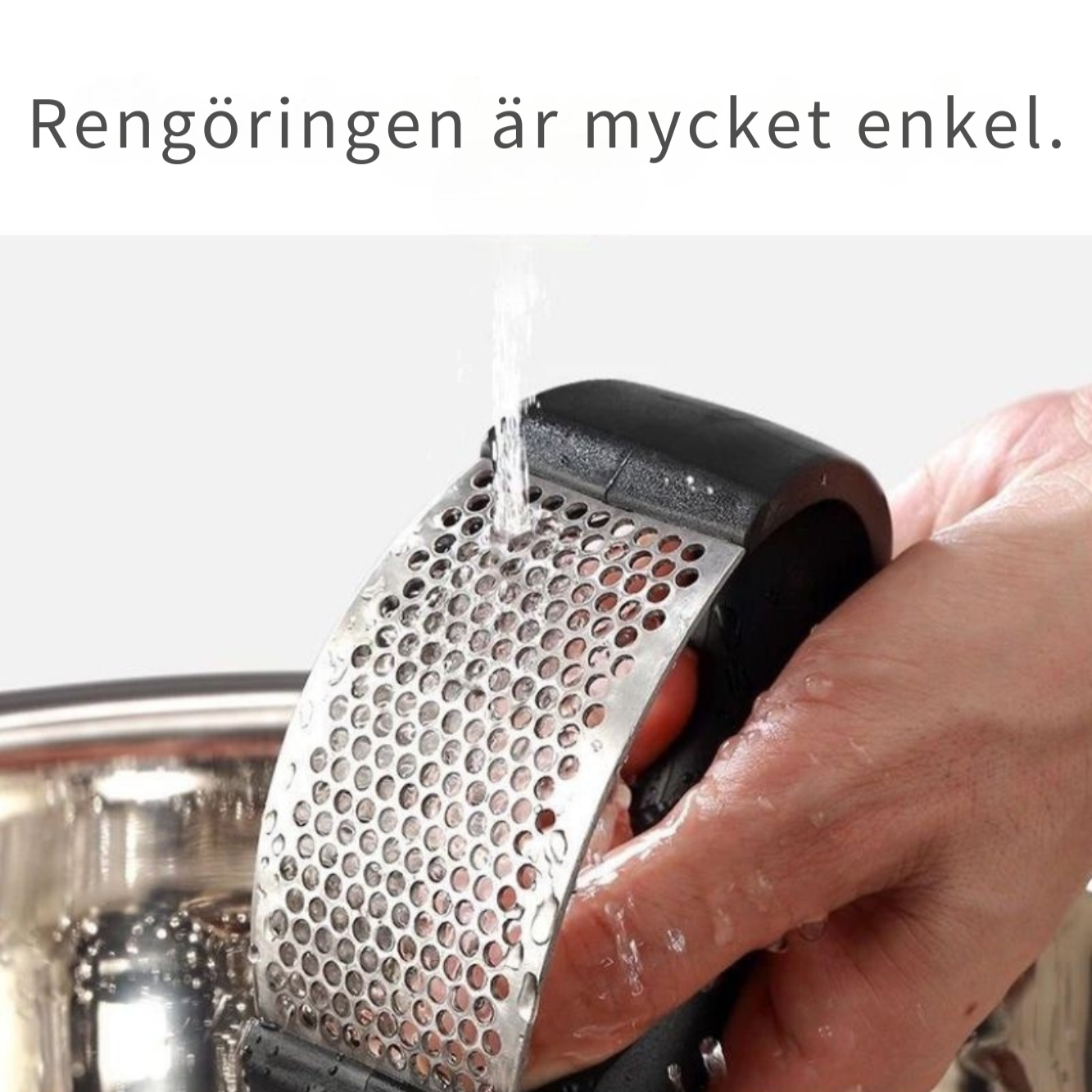 Rostfri vitlökspress